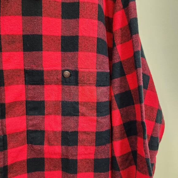 Woolrich red & black buffalo check traditional flannel shirt men's size large - Picture 7 of 7